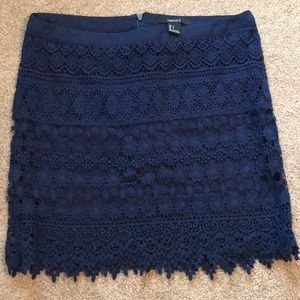 Navy Crochet Skirt